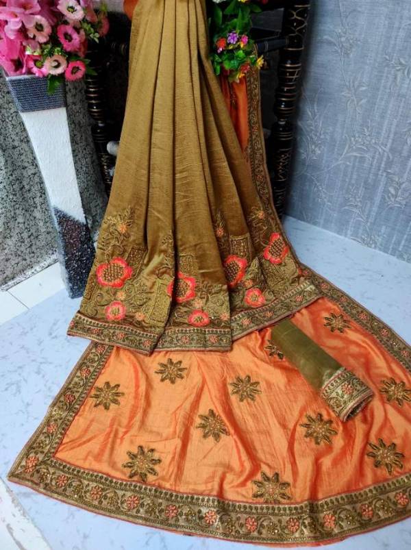Raja Rani Designer Vichitra Silk Saree with Bangalori Silk Bouse and  Embroidery Lace Border Work Saree Collections